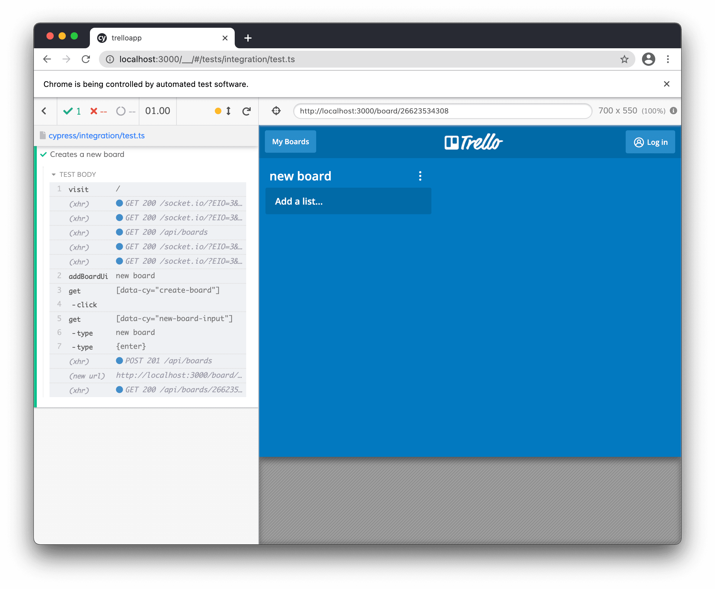 Custom log - new board name is displayed in command log