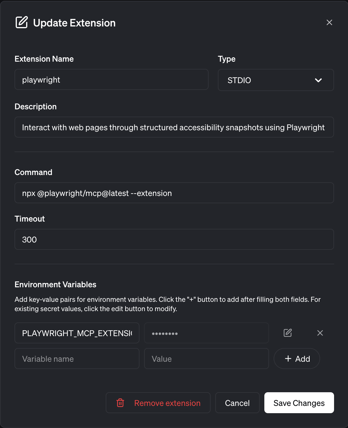 Goose extensions configuration