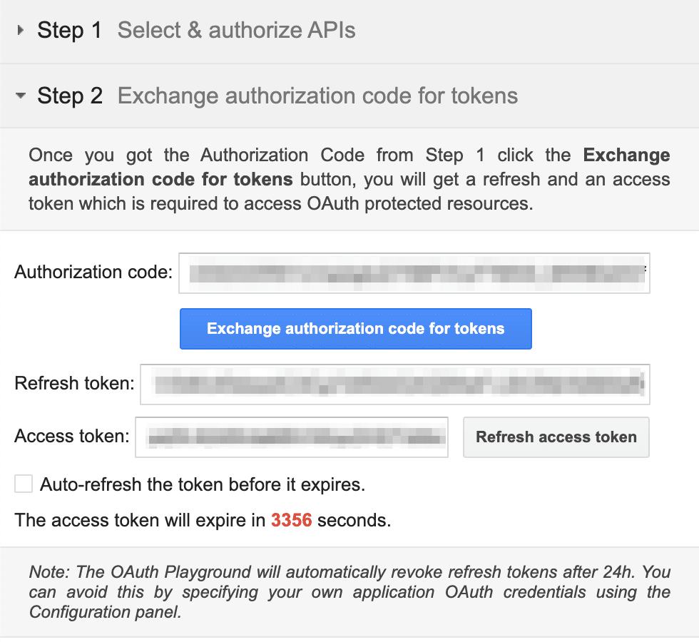 Exchange authorization code for tokens