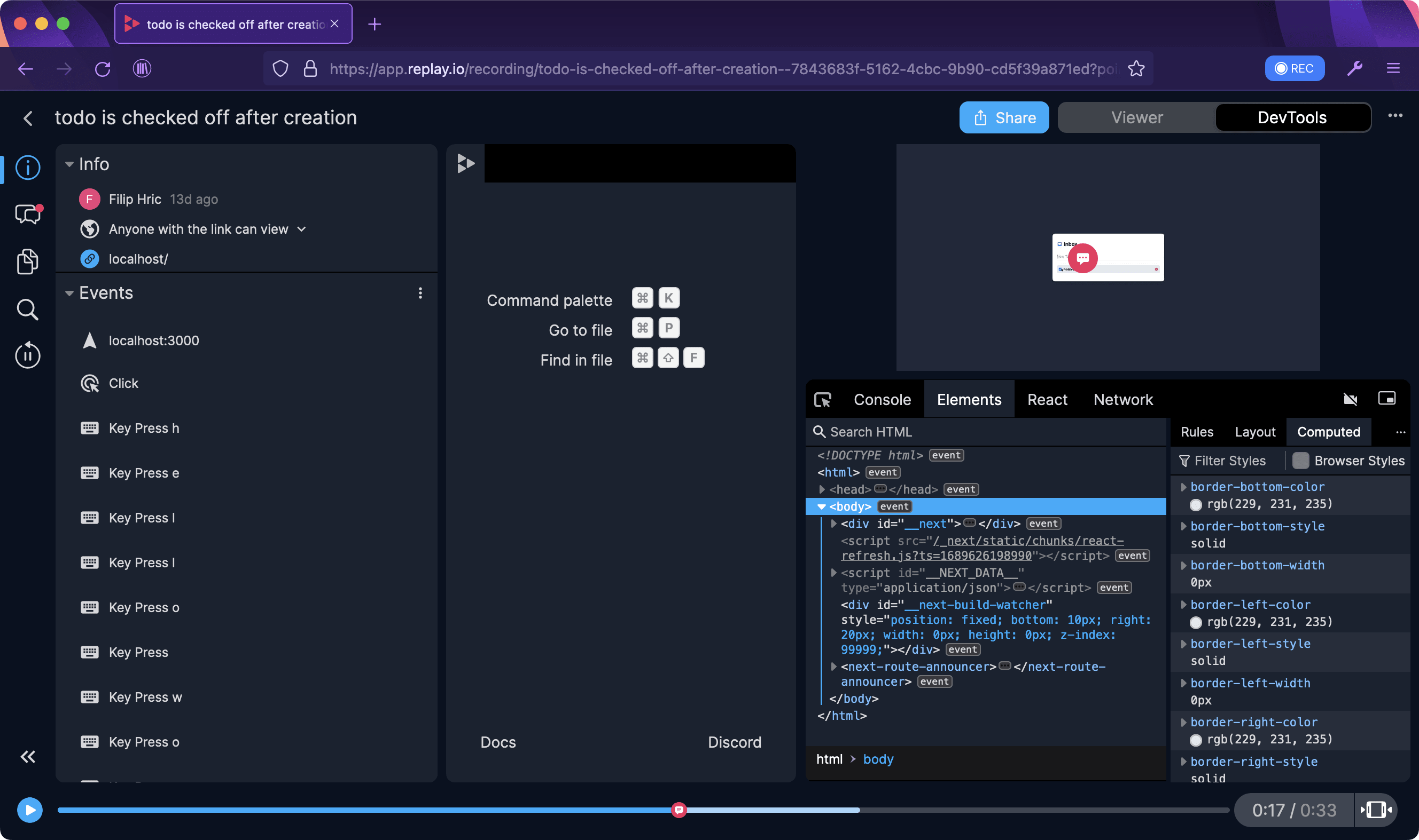 Replay.io devtools