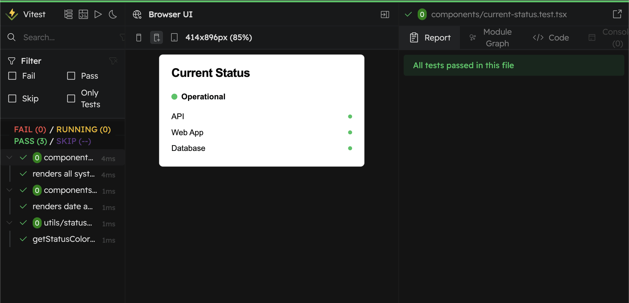 Vitest browser mode
