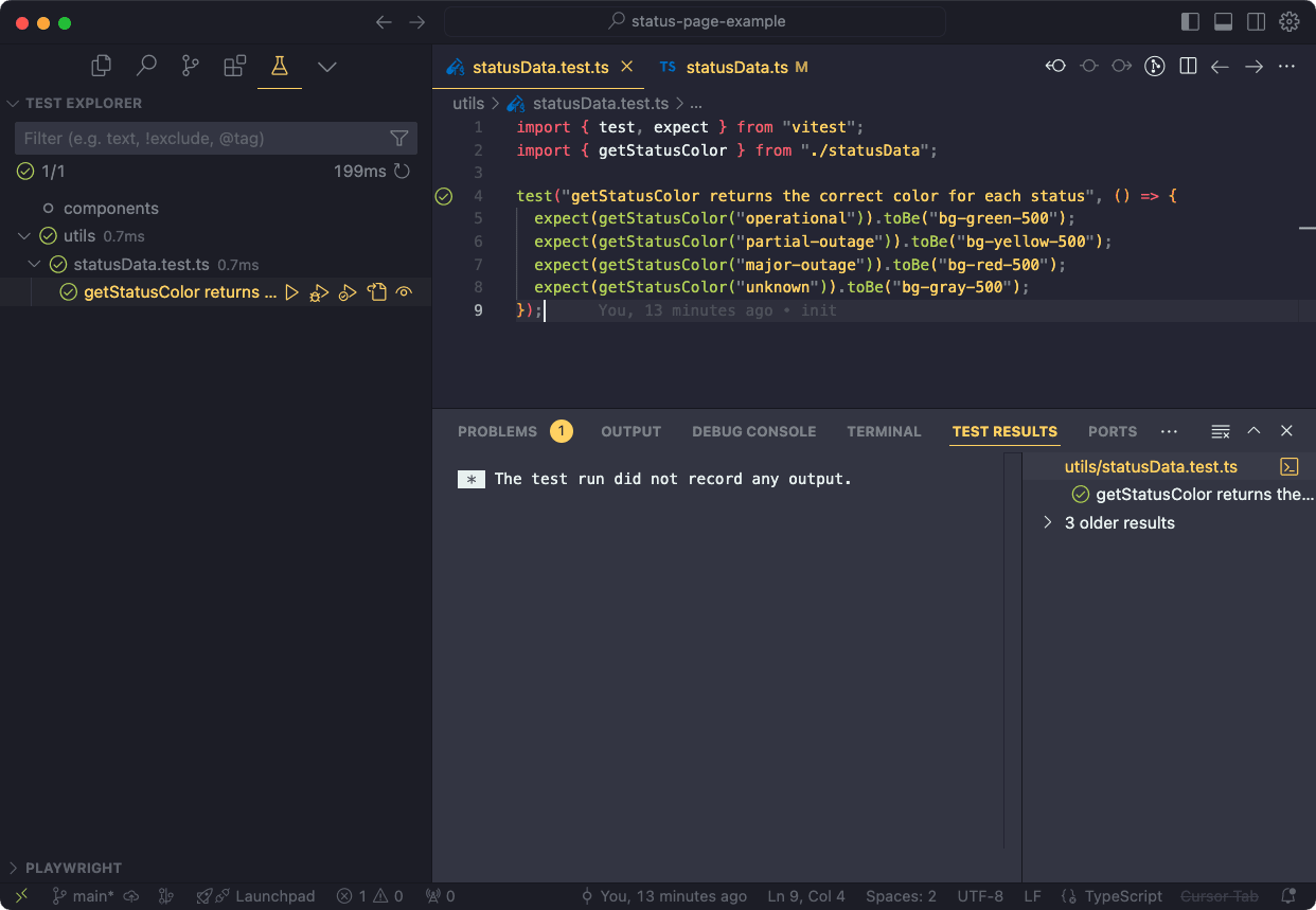 VS Code extension for Vitest