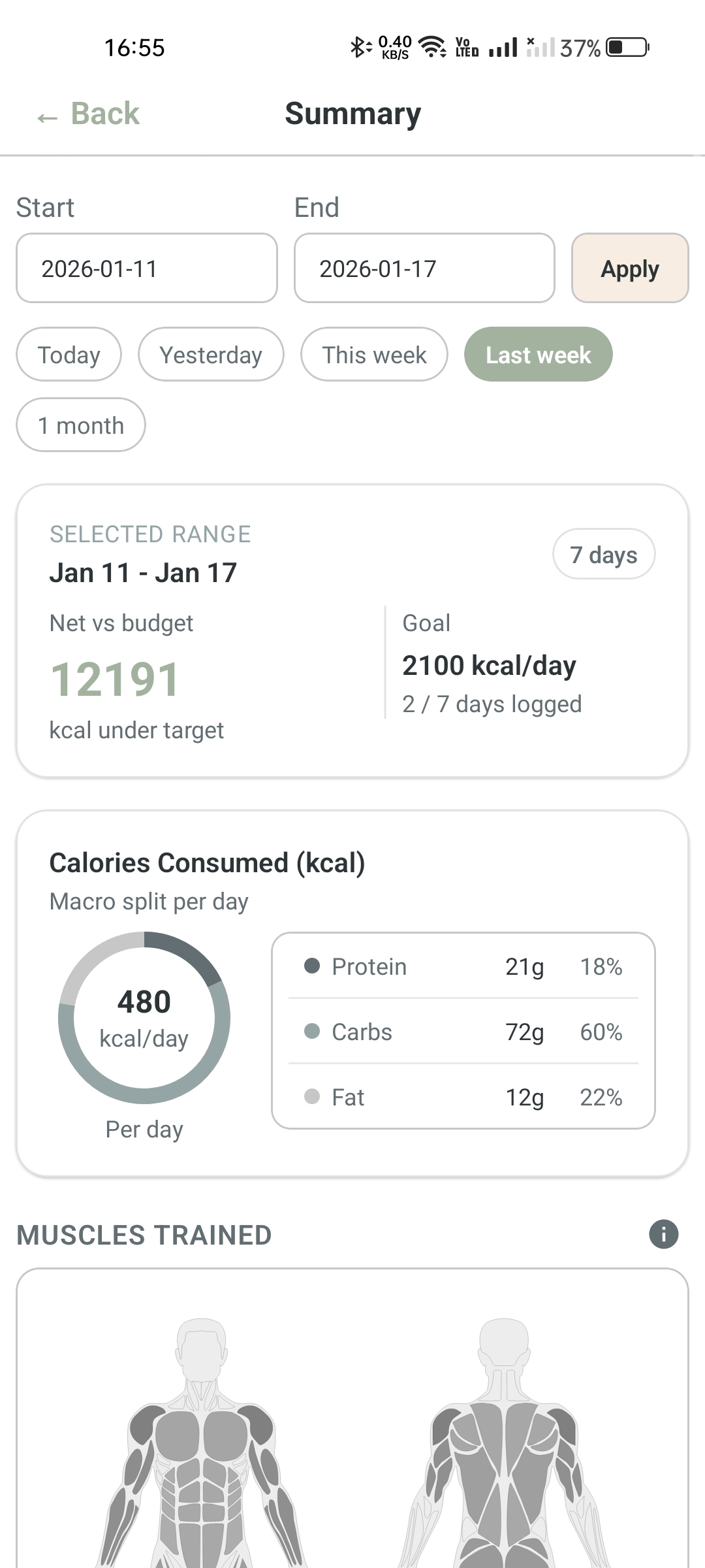 Macro tracking interface