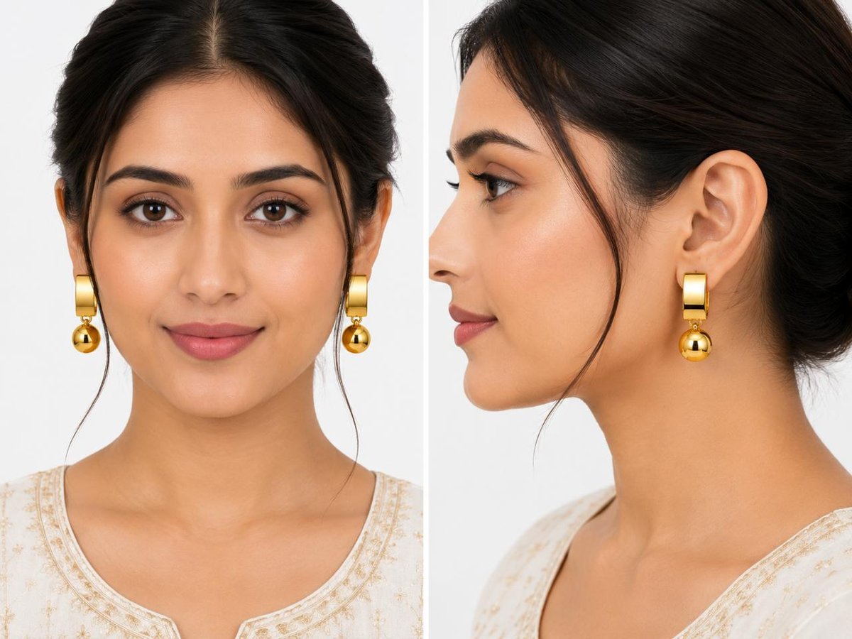 Pink & Golden Traditional Jhumka Earrings for woman and girls