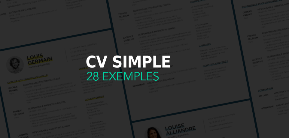 28 Exemples de CV Simple à Télécharger en Word