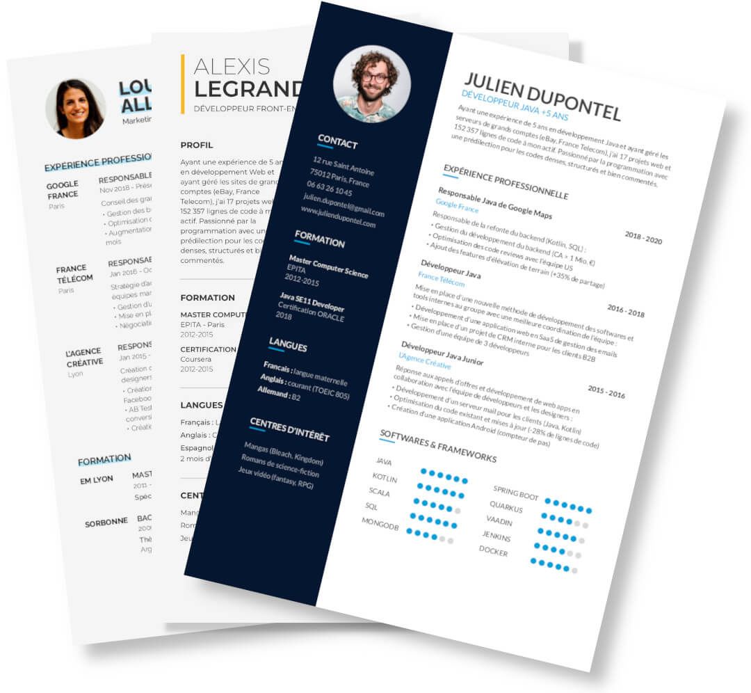 exemples et modèles CV Libre Office