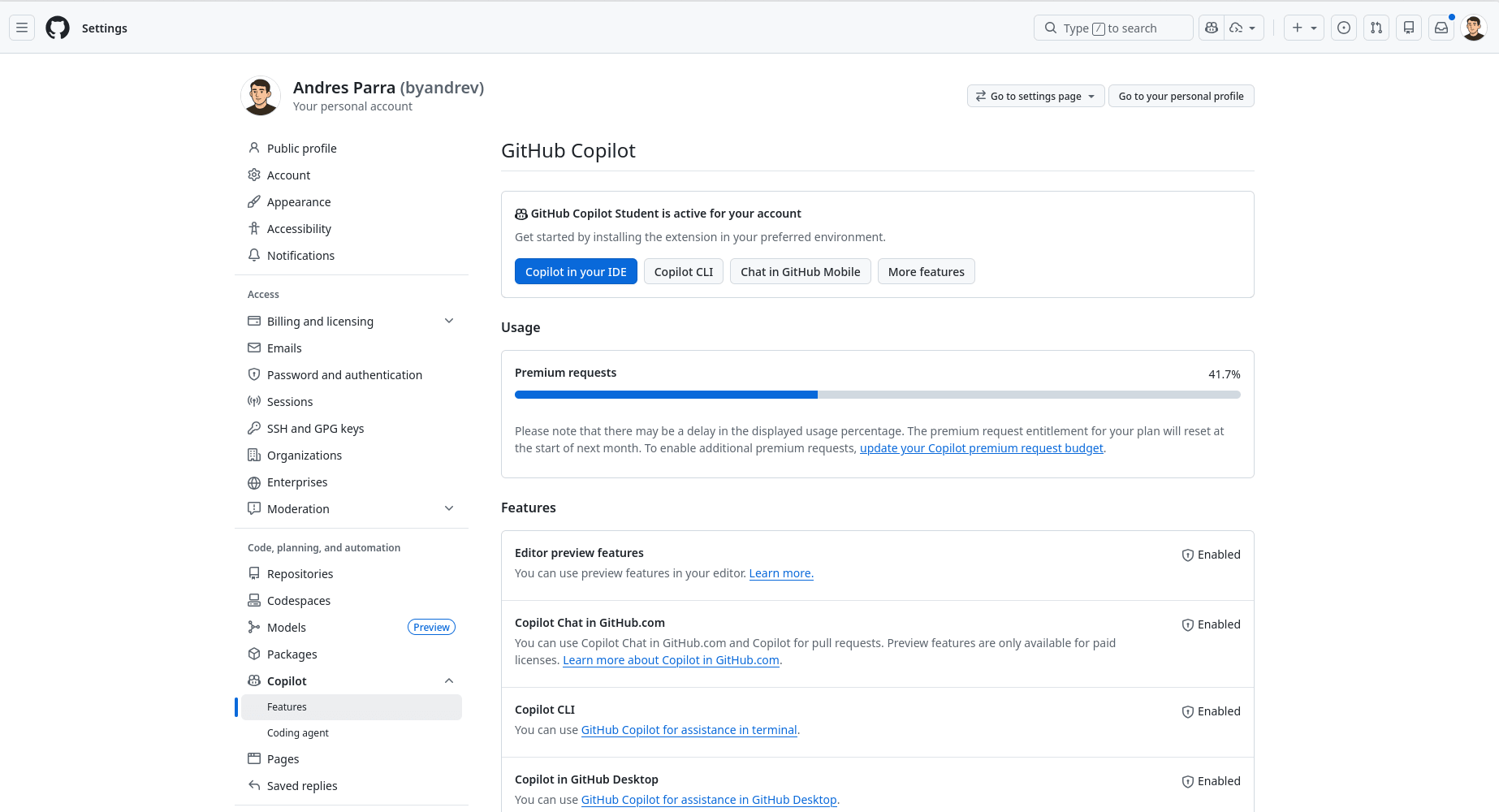 Token usage in GitHub Copilot Pro