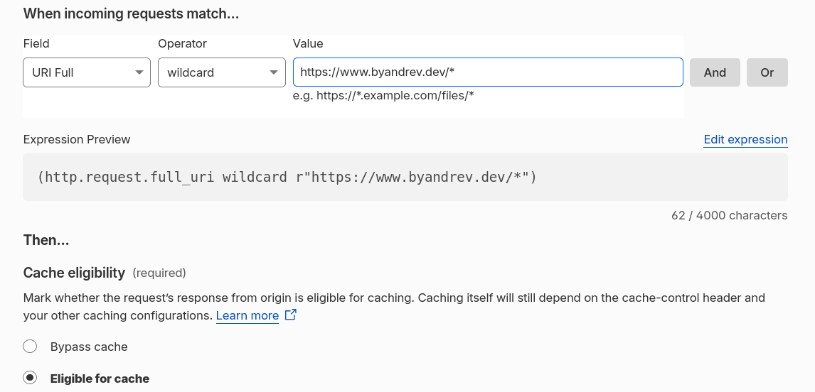 Cache eligibility on Cloudflare