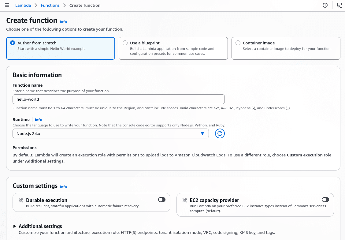 AWS Lambda Creation
