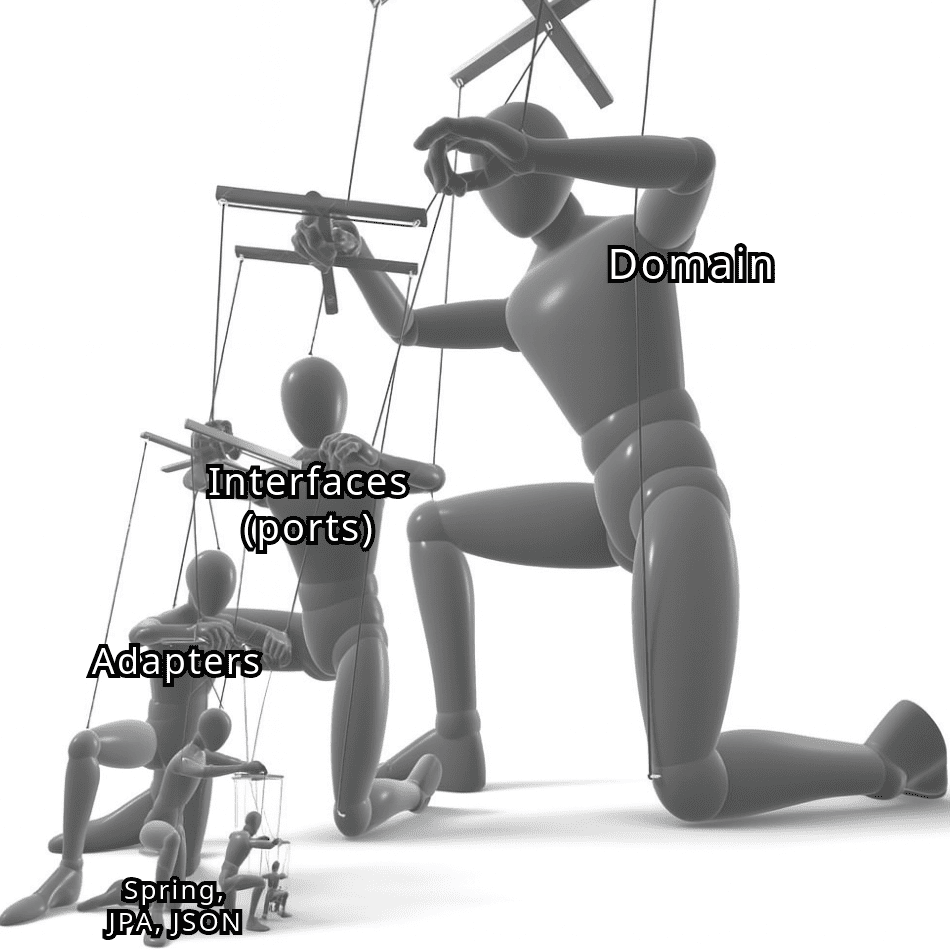 Meme Hexagonal Architecture domain