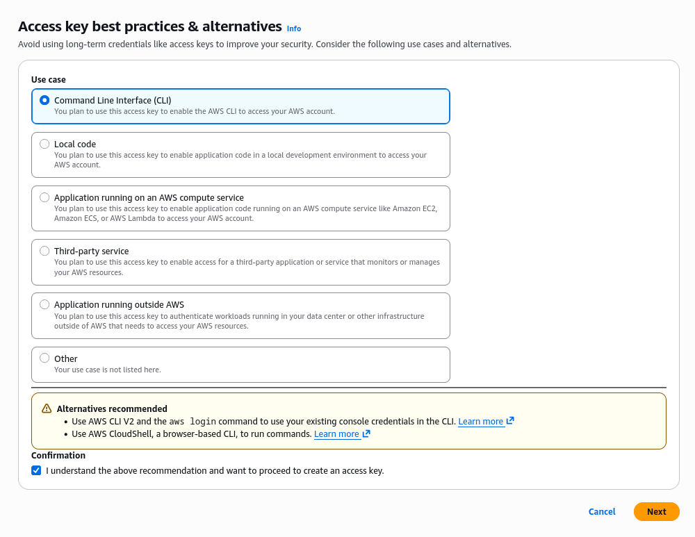 Genera una Access Key