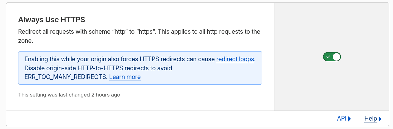 Always Use HTTPS on Cloudflare