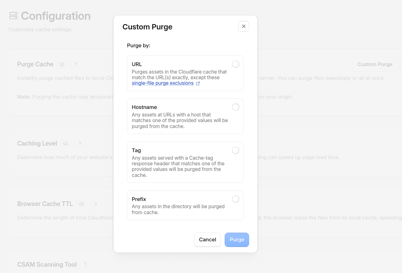 Purge Cache Cloudflare