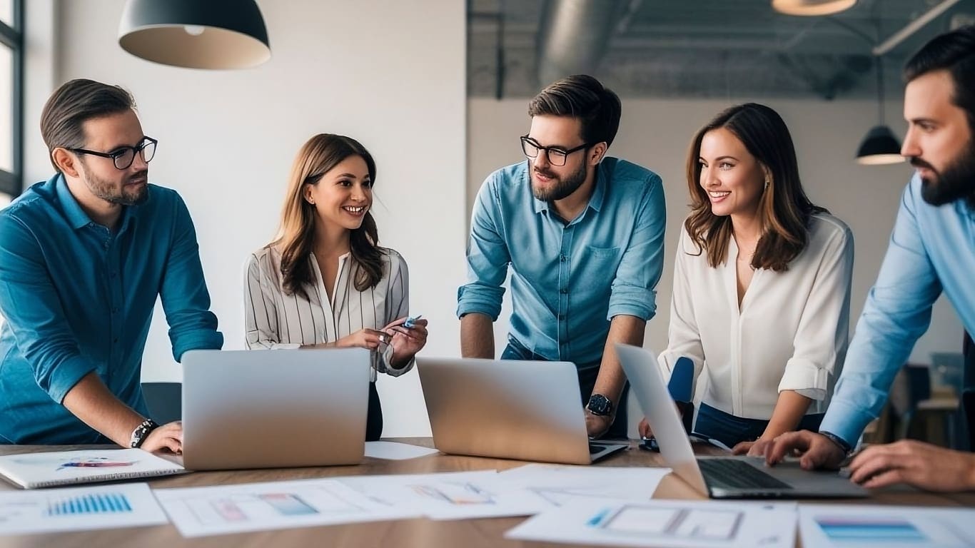 Team collaboration in office