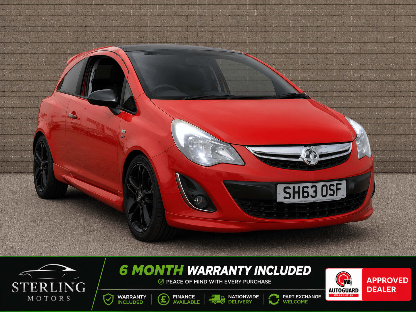 Front view of 2013 Vauxhall Corsa Limited Edition in Red