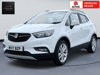 Side profile of Vauxhall Mokka X Active SUV in white