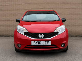 Engine bay of 2016 Nissan Note Visia showing petrol engine