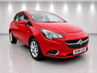 Used Vauxhall Corsa SRI ECOFLEX in red, exterior front view