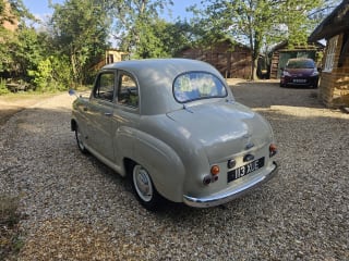 Engine bay of the 1955 AUSTIN A30 showing classic engineering