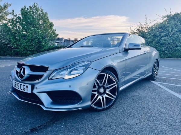SILVER 2015 MERCEDES-BENZ E220 SE AMG BLUETEC AUTO CONVERTIBLE CABRIOLET