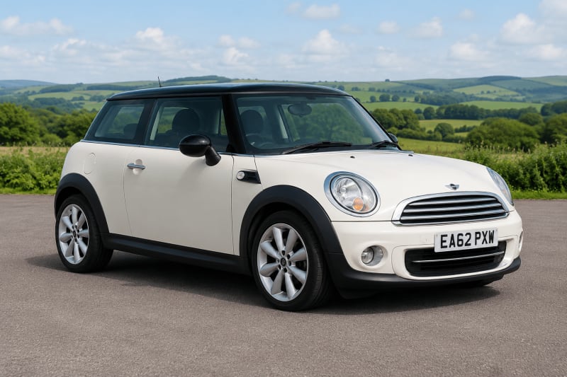 Front profile shot of the 2012 MINI COOPER D in white