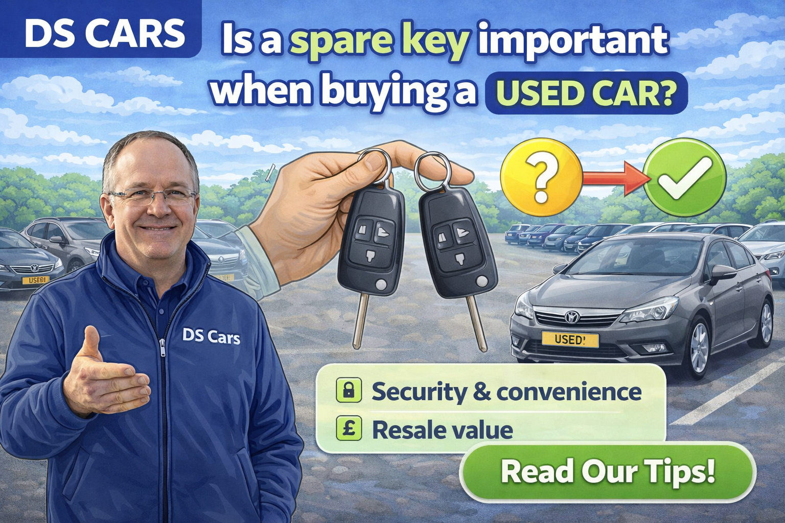 How to check if a used car comes with a spare key?