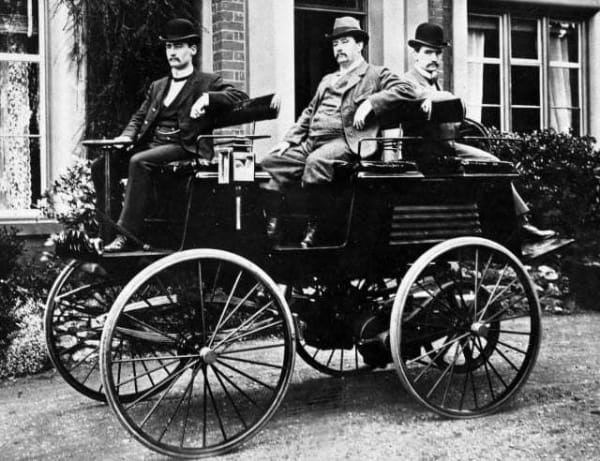 Thomas Parker in his Electric Car, 1884