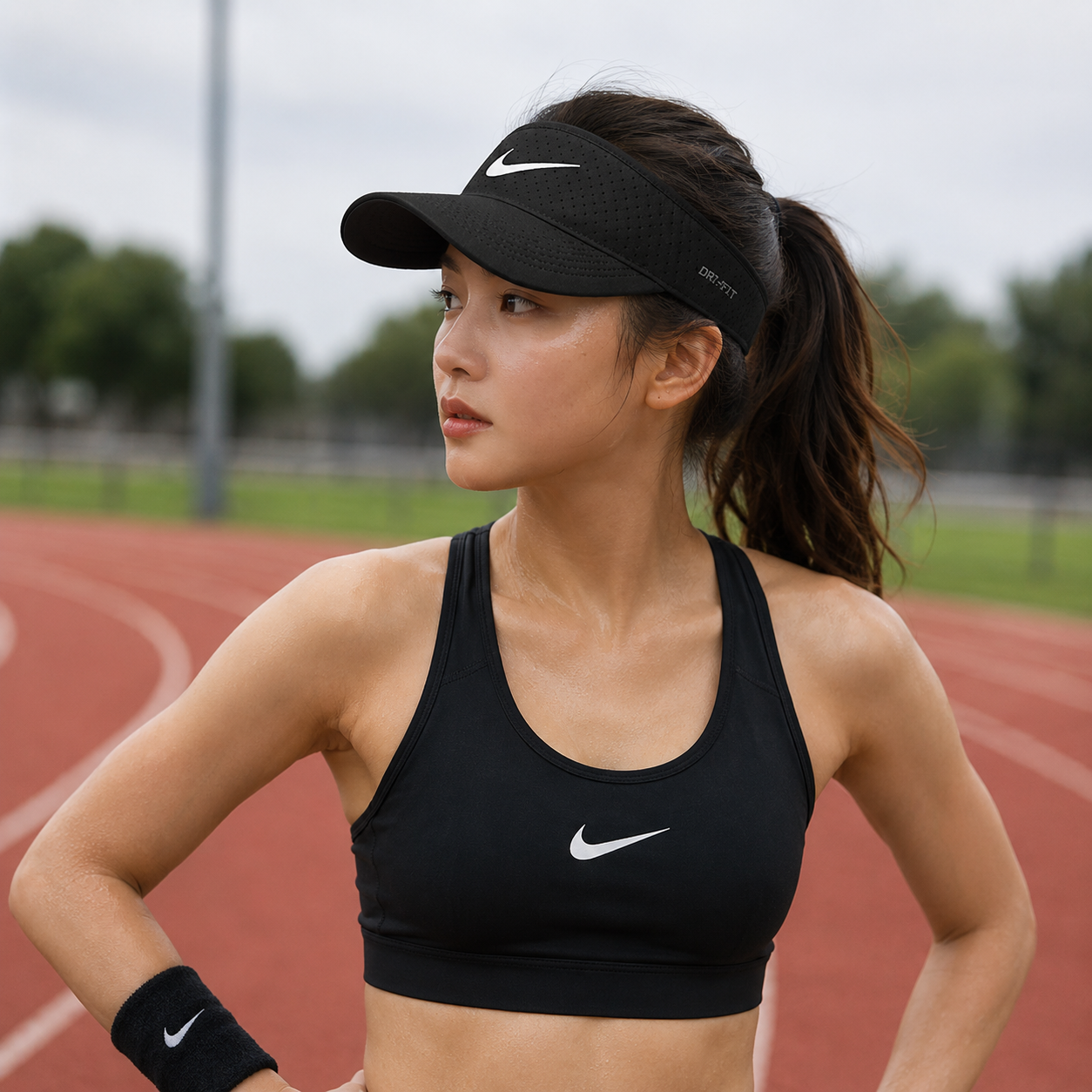 Mũ Nửa Đầu Nike Thời Trang Màu Đen - Chống Tia UV - Hình ảnh 6