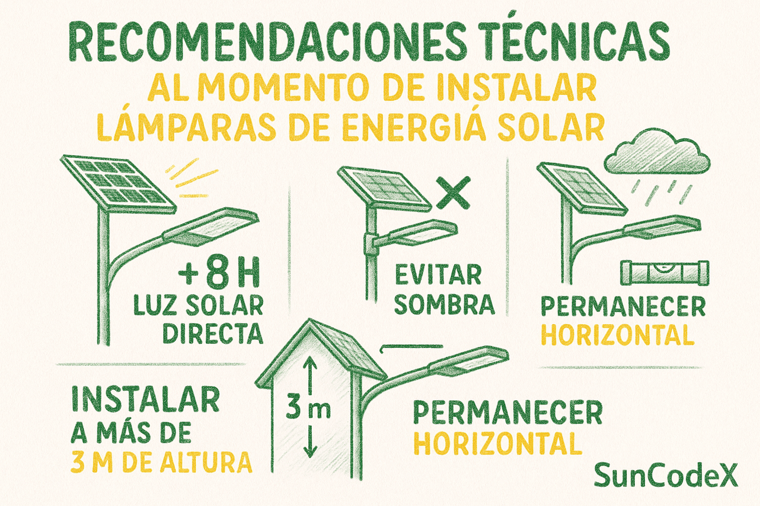 Que debo tener en cuenta al instalar lamparas de Energía solar