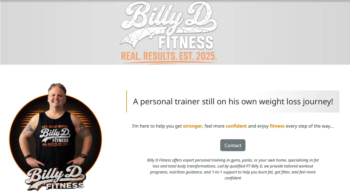 Image of client's website