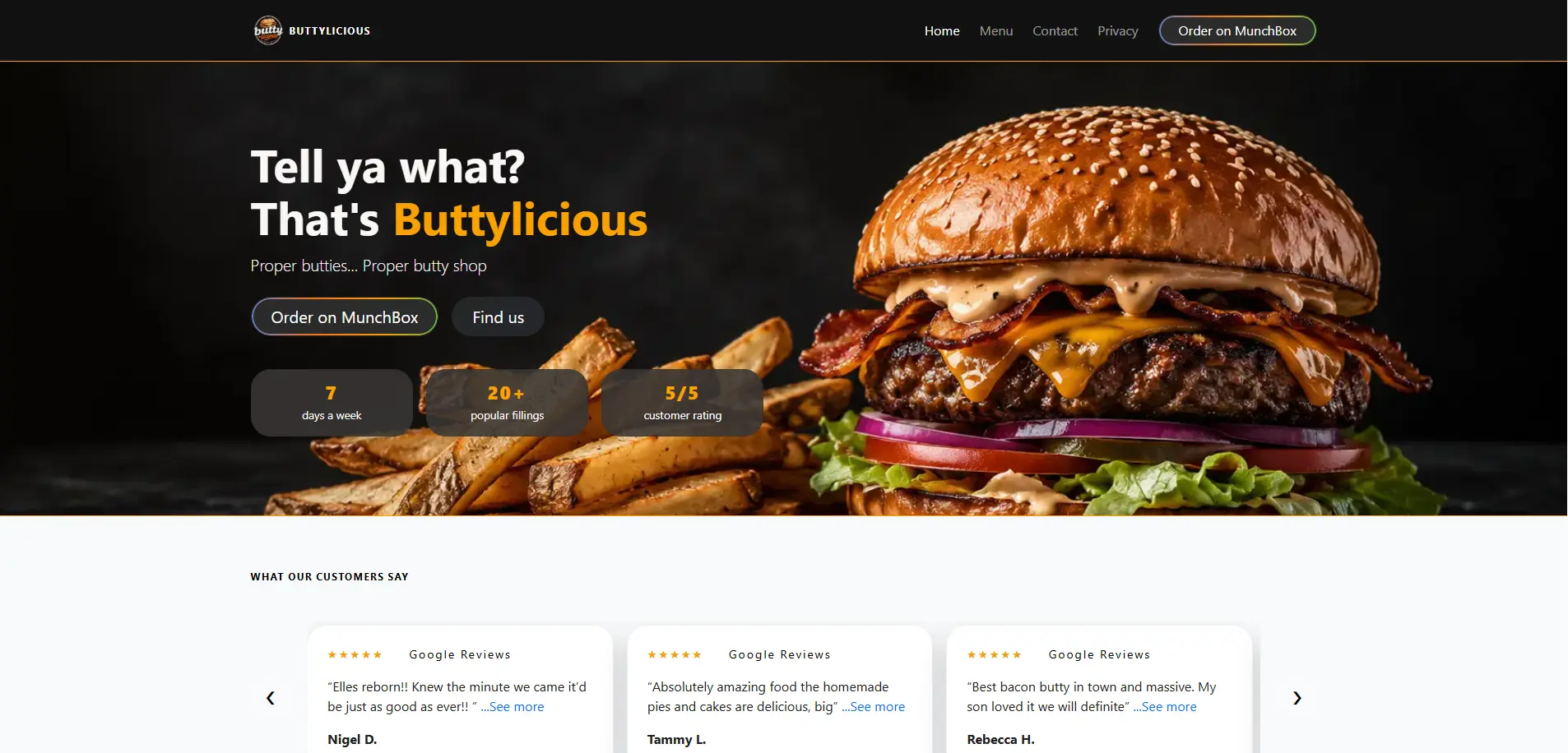 Image of client's website