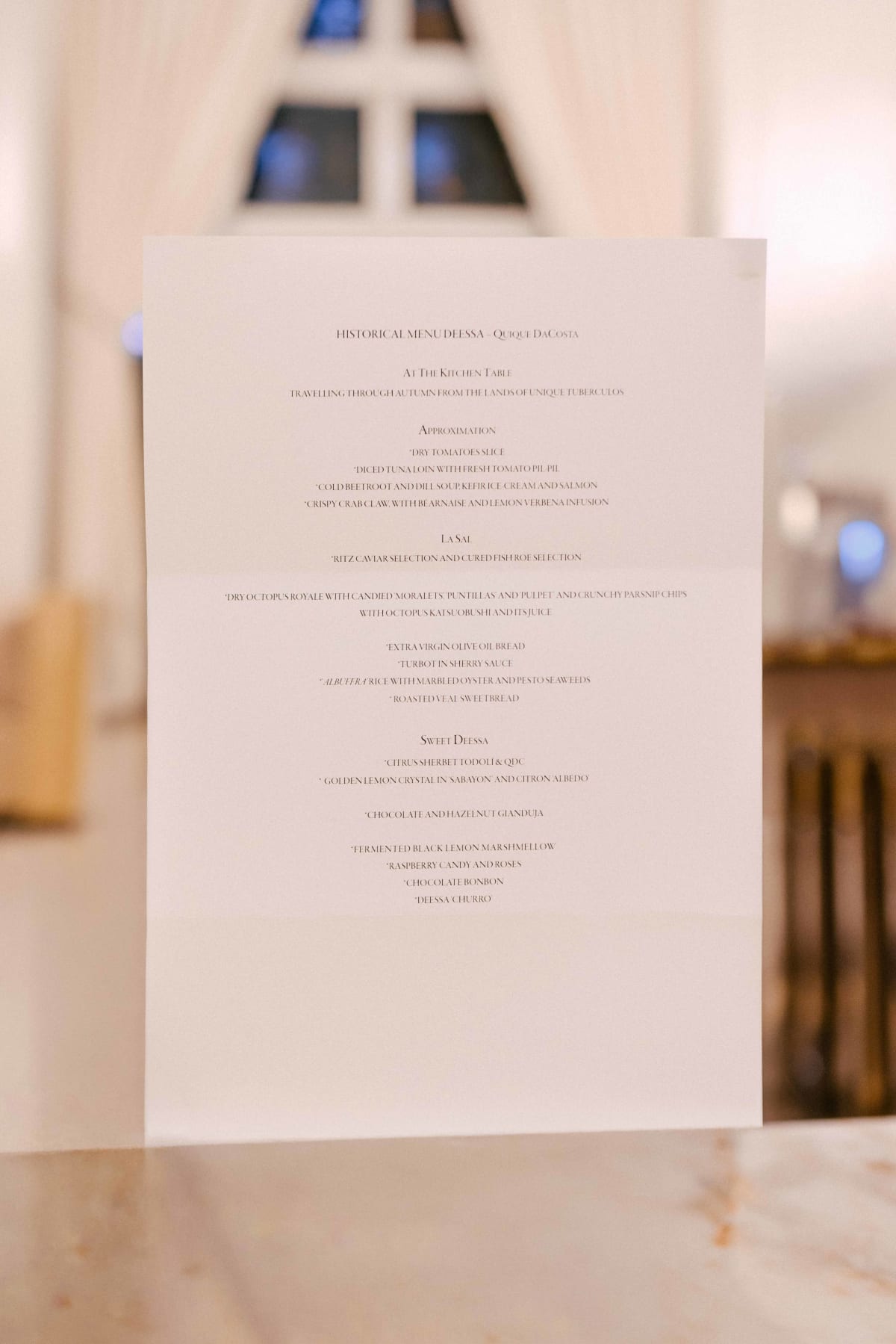 Deessa, Madrid: Two Menus