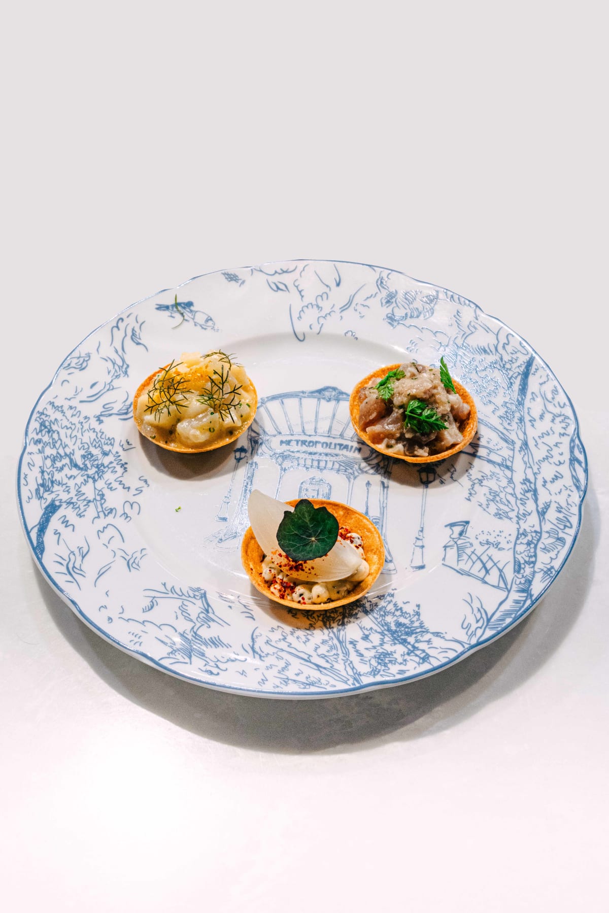 Bistronomy Notre, Seoul: the first three small bites on one plate