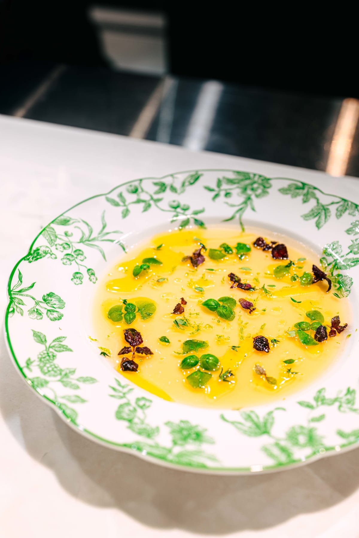 Bistronomy Notre, Seoul: the onion bavarois with tomato and paprika jelly