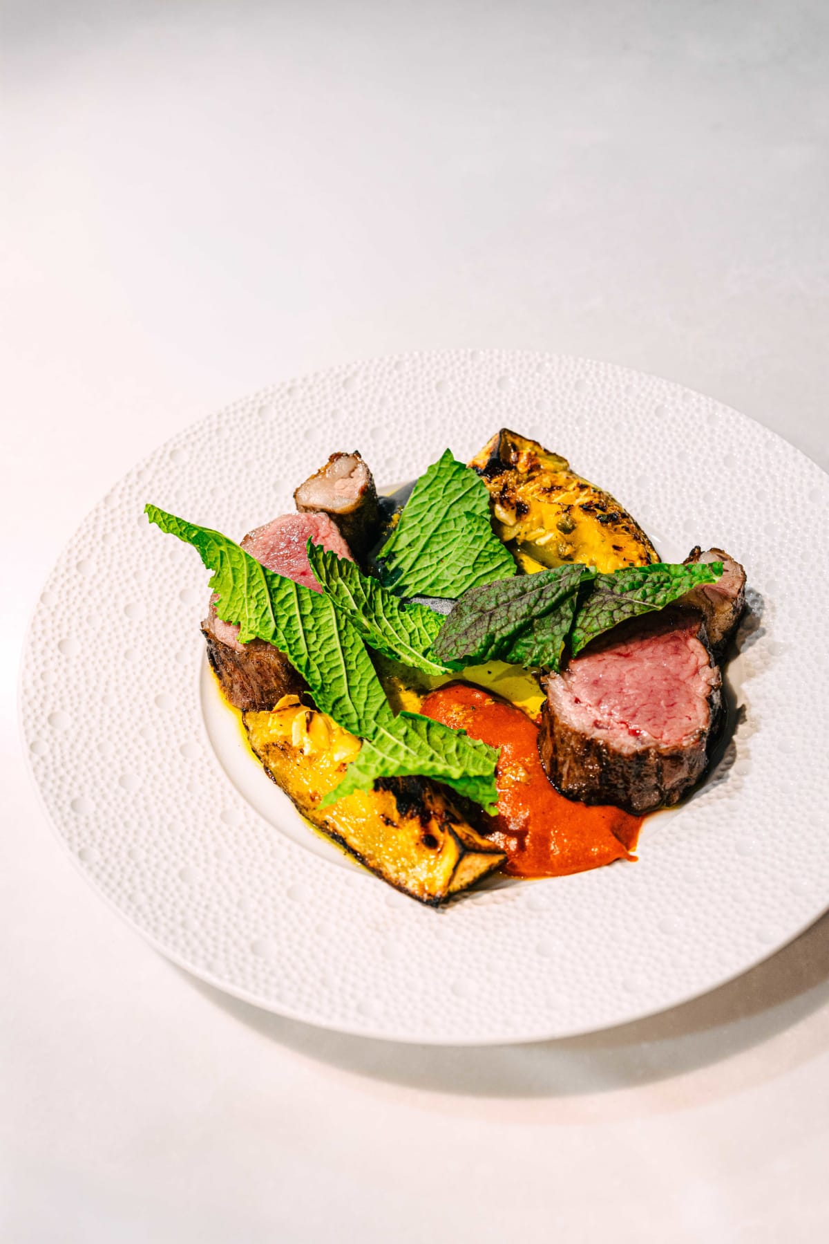 Bistronomy Notre, Seoul: the Australian lamb rack with baba ghanoush and harissa