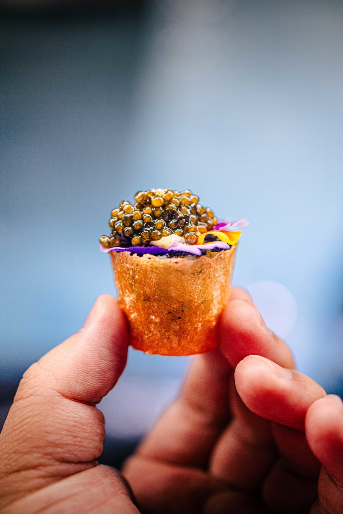 Via Toledo, Seoul: the sea bass, potato and caviar bite