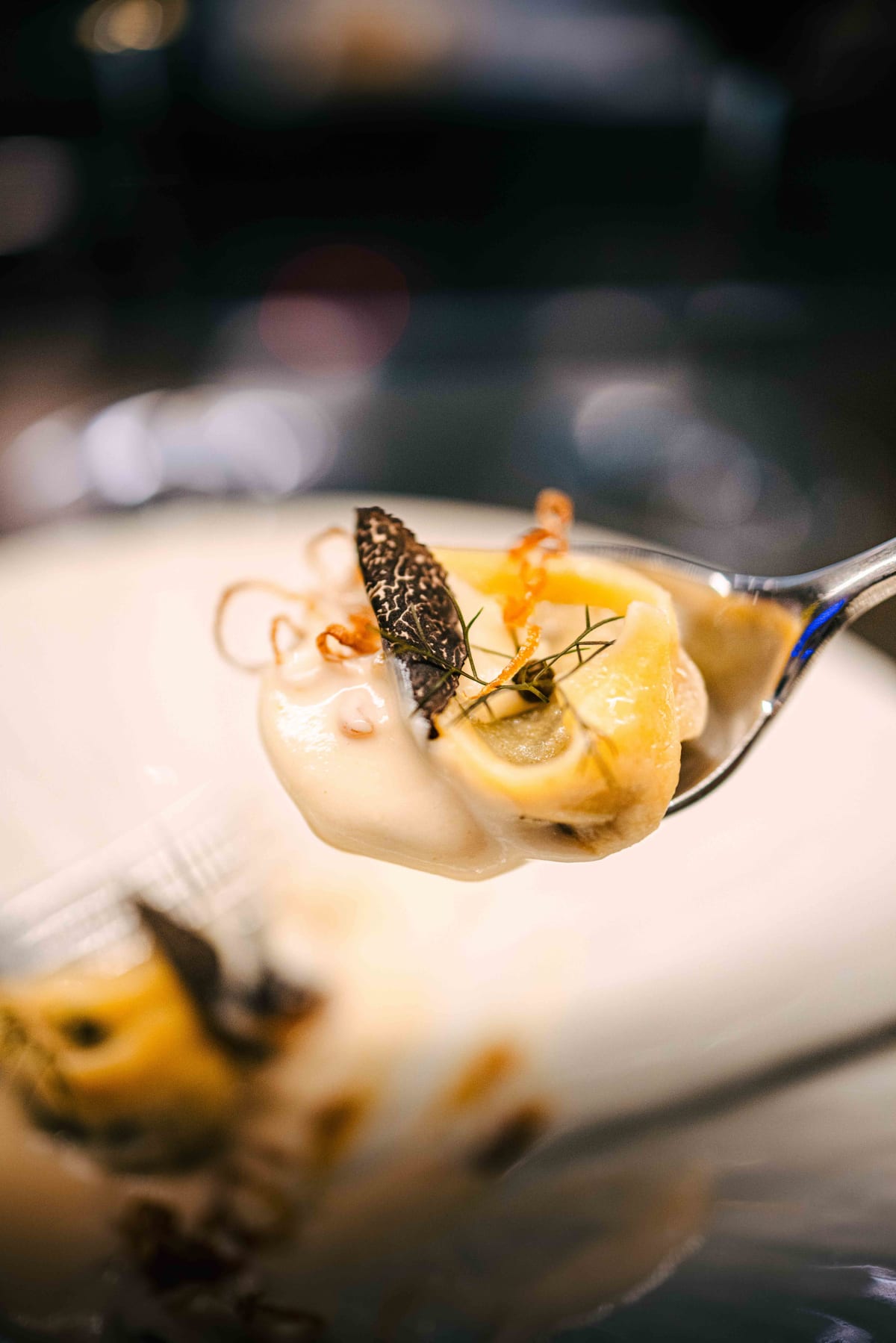 Via Toledo, Seoul: the ravioli cut open to show the braised beef filling