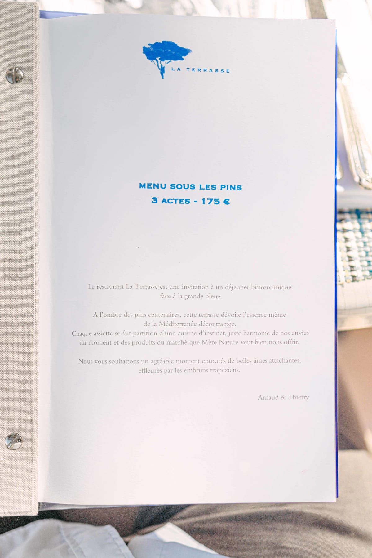 La Terrasse, Saint-Tropez: the three course menu