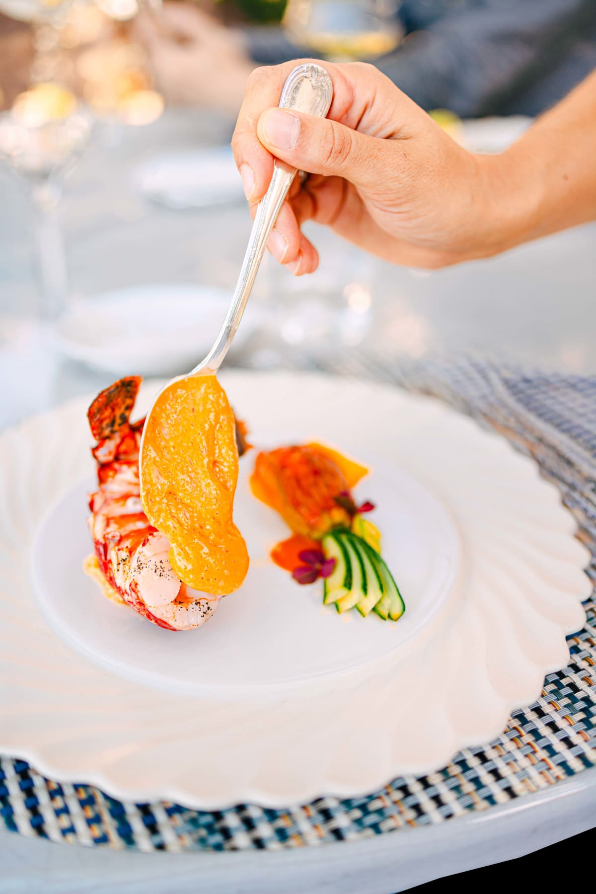 La Terrasse, Saint-Tropez: the grilled lobster tail with coral sabayon
