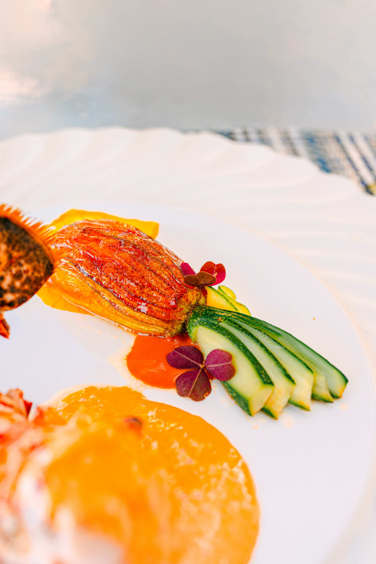 La Terrasse, Saint-Tropez: the courgette flower filled with lobster claw