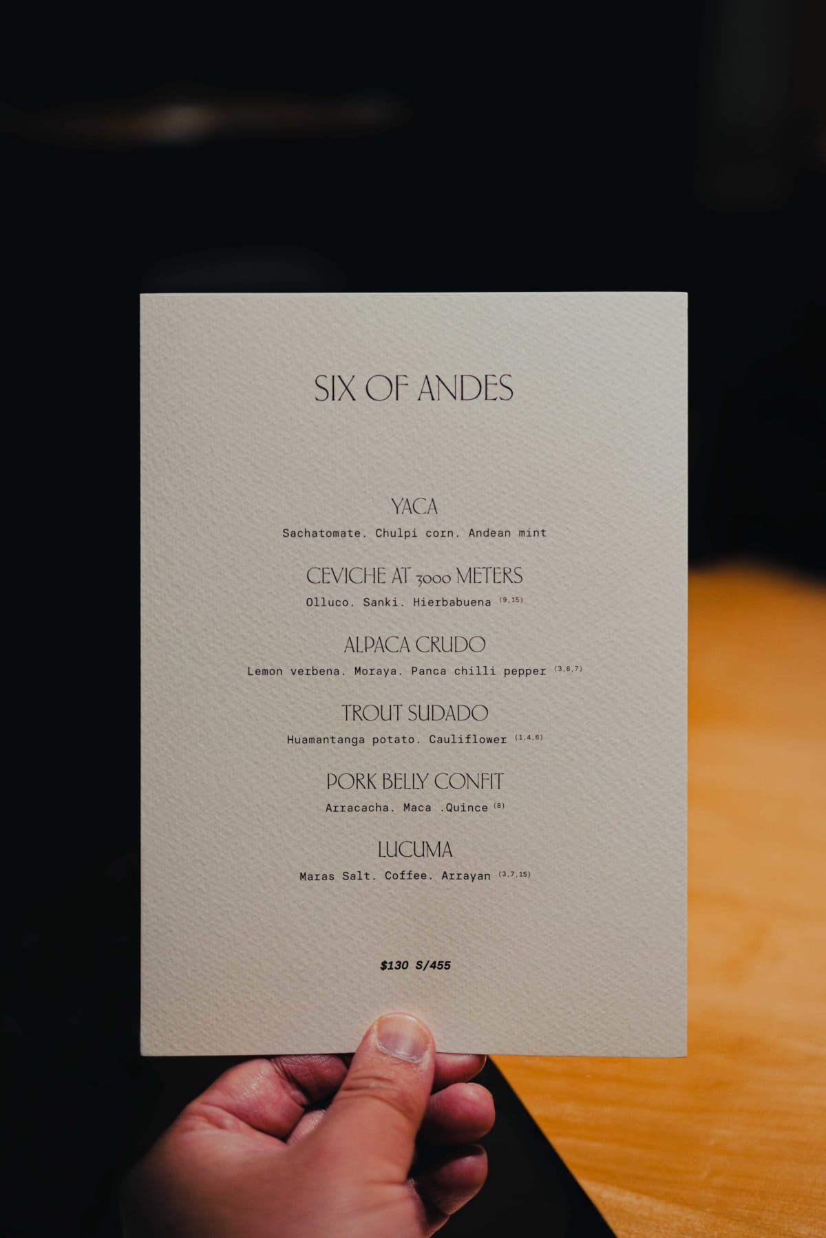 Mauka, Cusco: the course menu