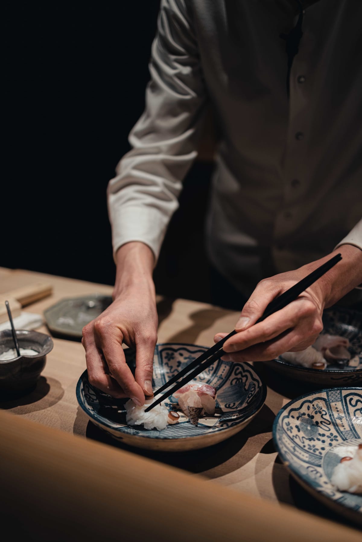 Myoujyaku, Tokyo: the taisho plating the octopus and bream