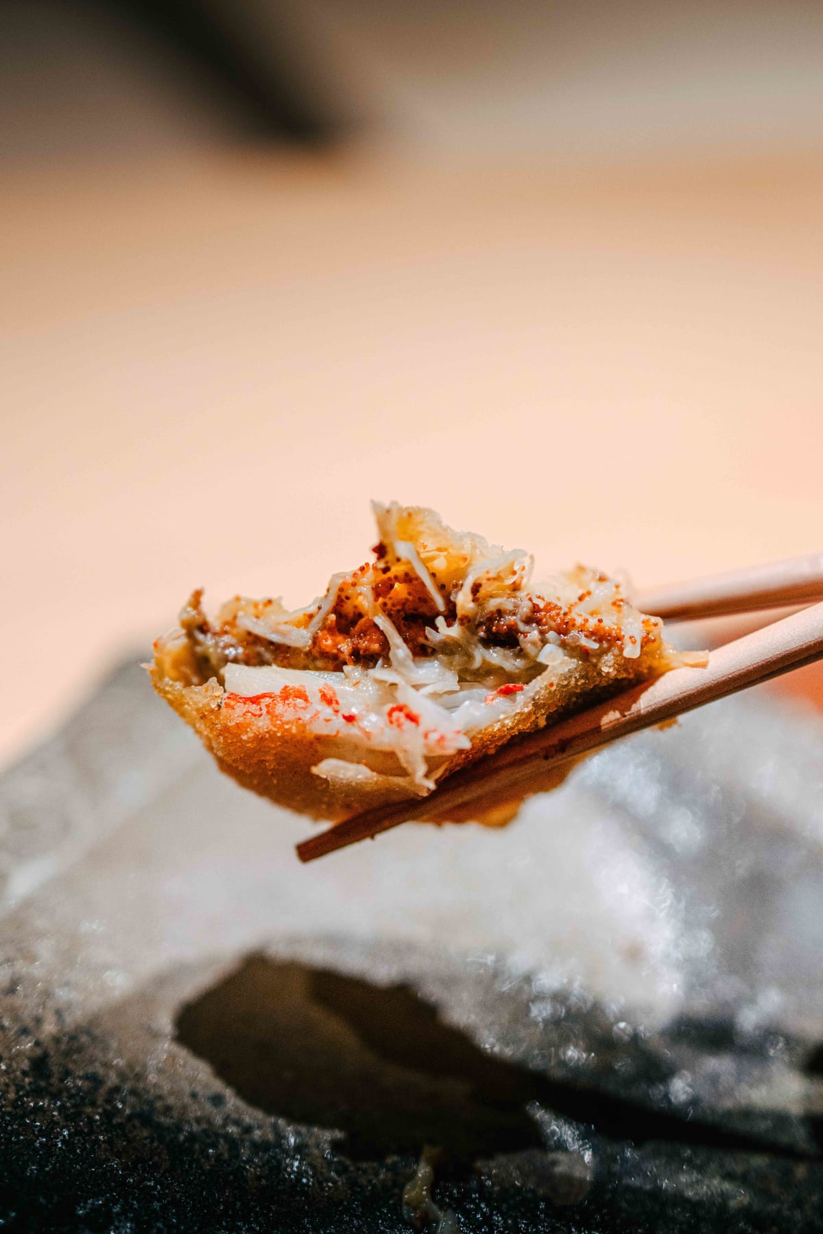 Myoujyaku, Tokyo: the inside of the crab dumpling