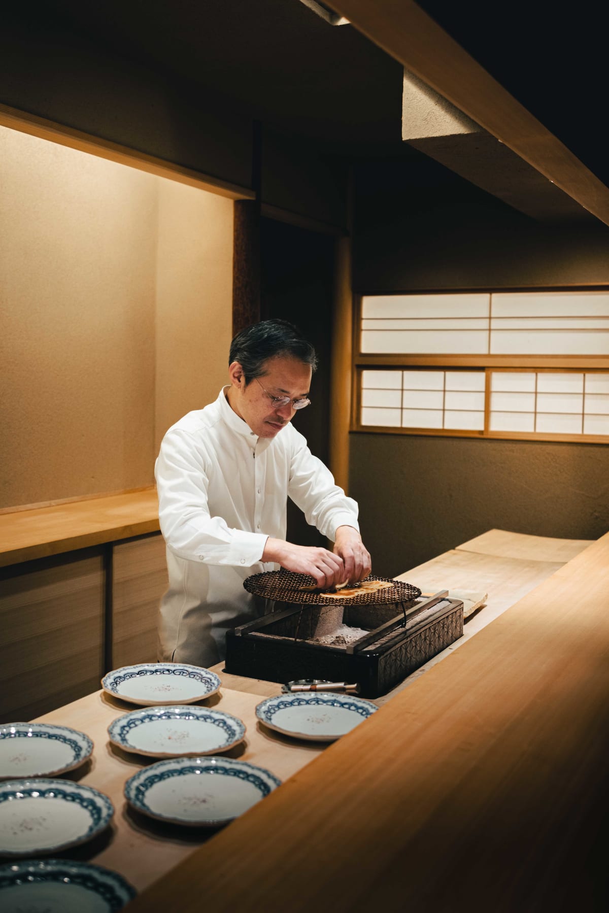 Myoujyaku, Tokyo: the dorayaki being prepared