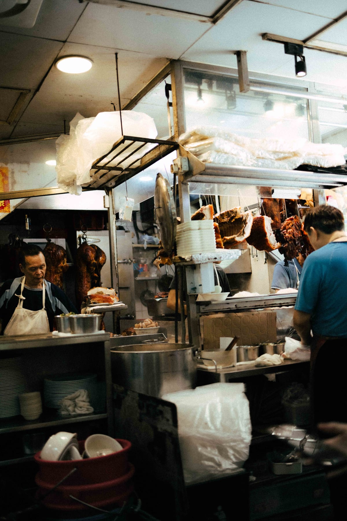 Joy Hing Roasted Meat, Hong Kong: an order passed across the kitchen