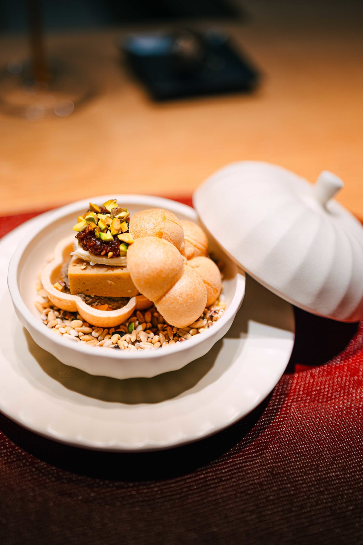 Mitou, Seoul: the monaka filled with chicken liver pâté and nuts