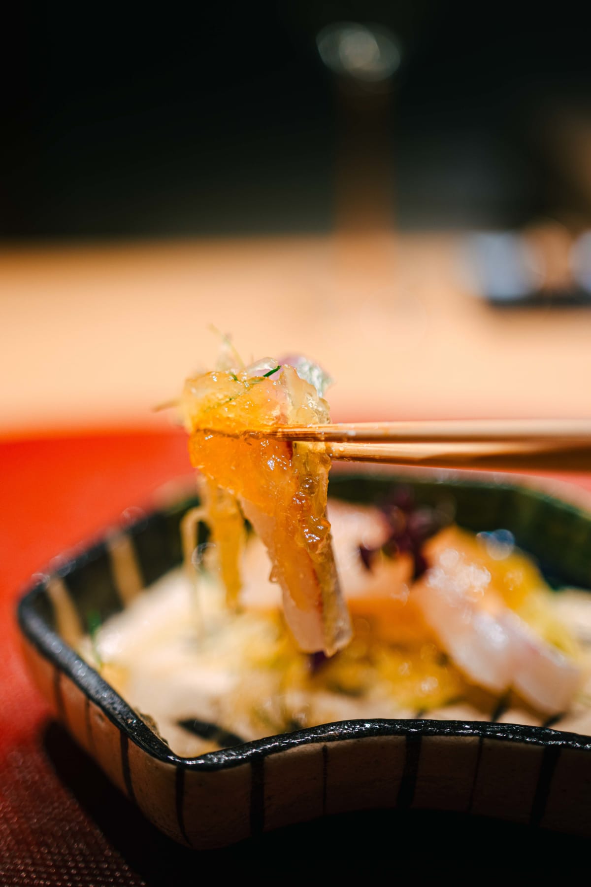 Mitou, Seoul: a closer view of the shima-aji dish
