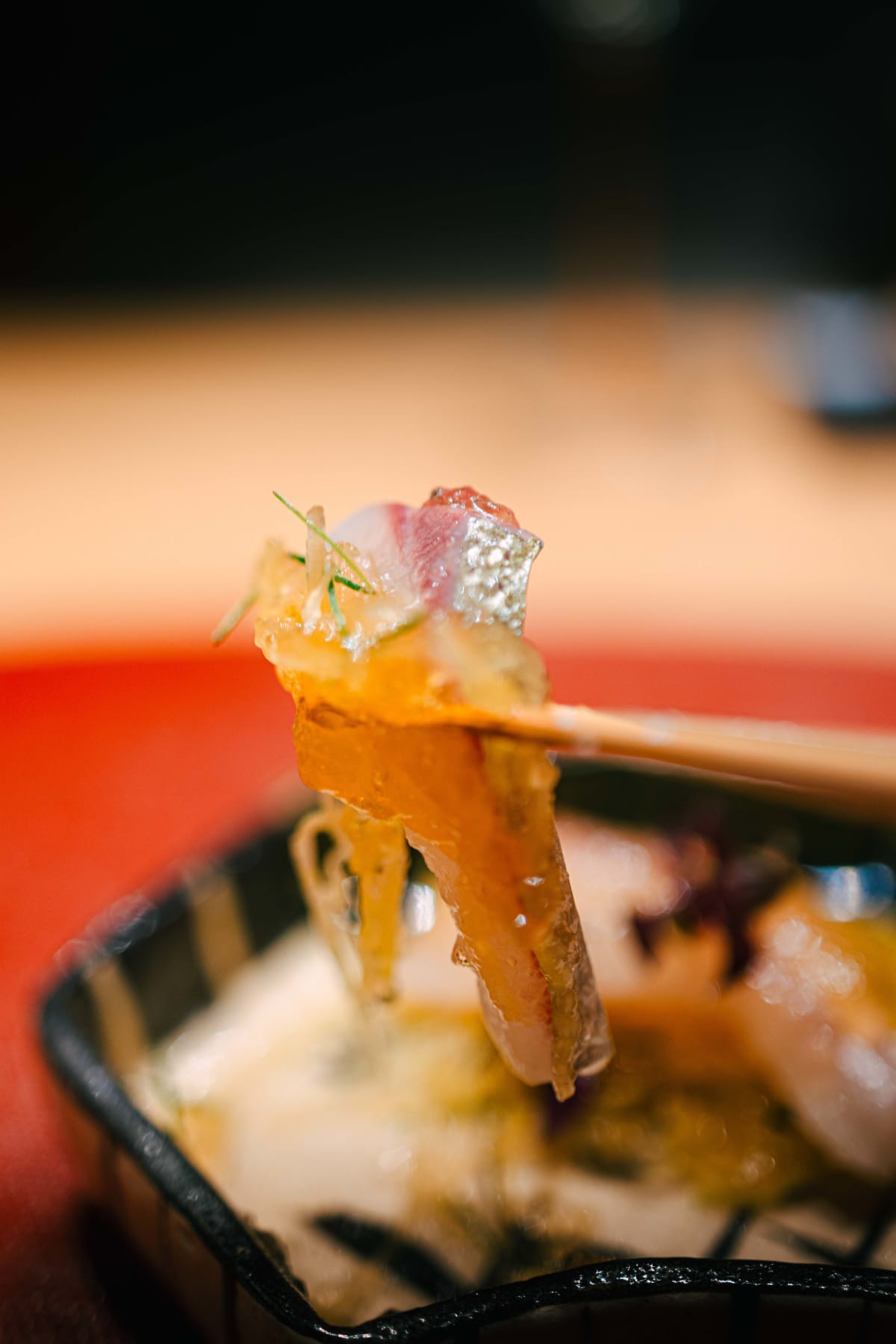 Mitou, Seoul: the shima-aji dish from another angle