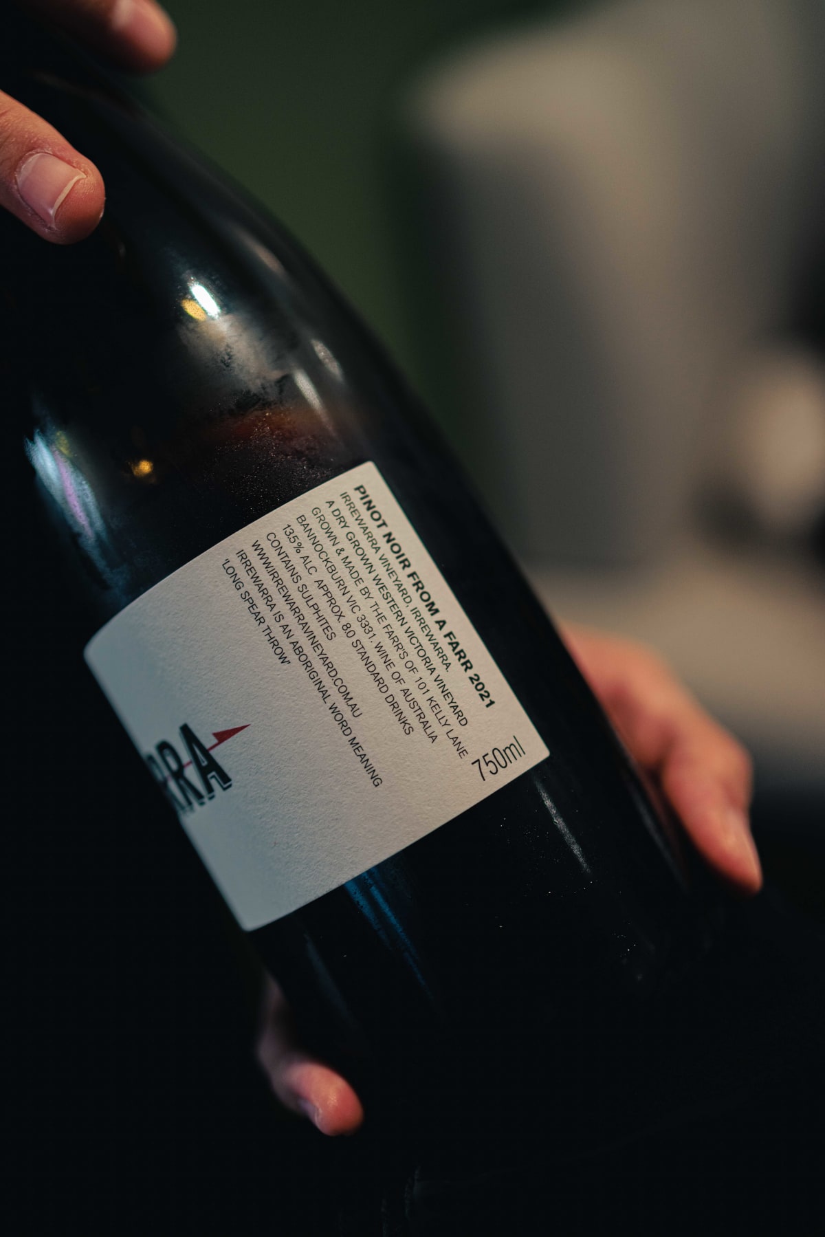 JEE, Hong Kong: the Irrewarra back label, Pinot Noir from a Farr 2021