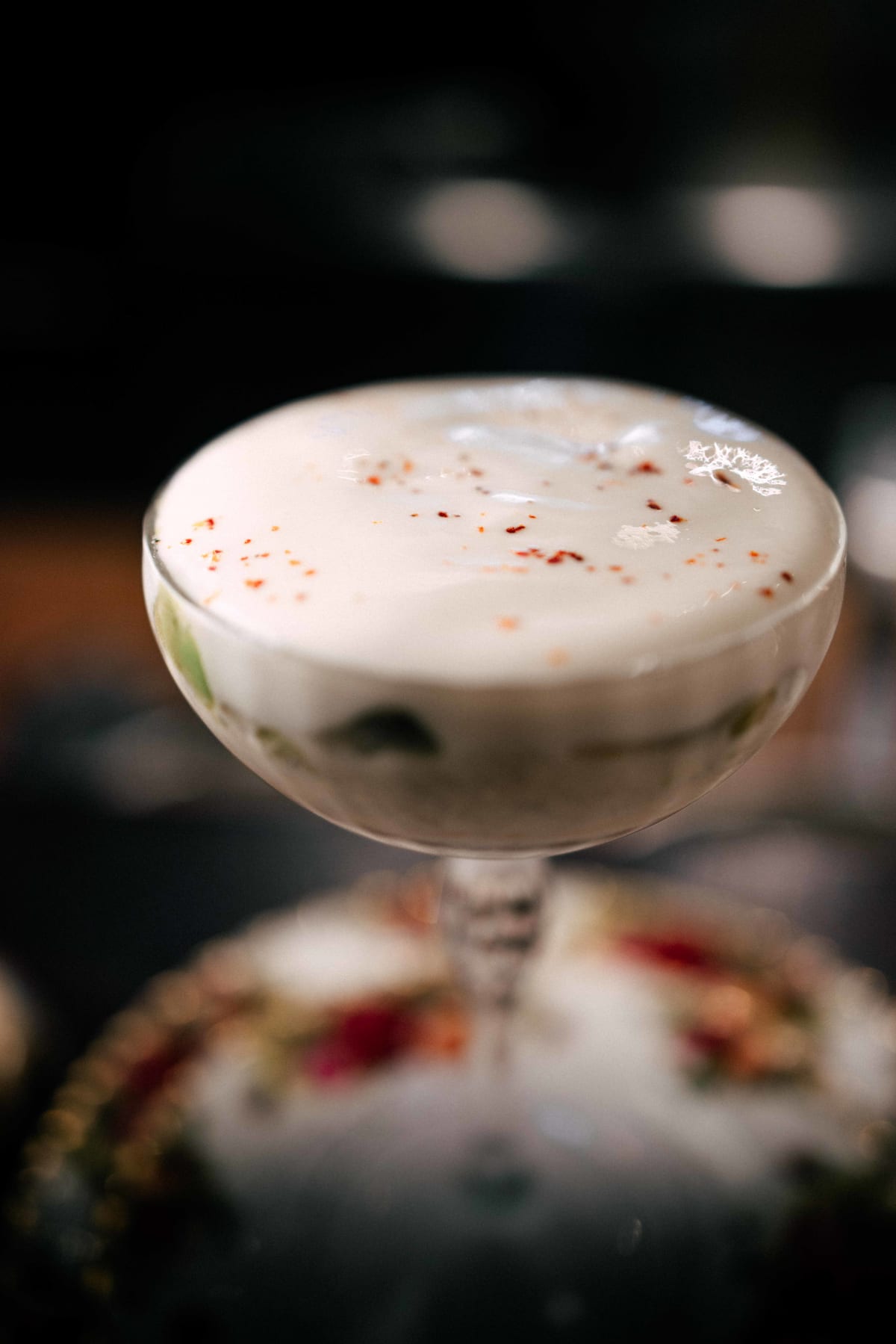 Bistro de la Mer, Amsterdam: the foam on top of the crab cocktail, dusted with red pepper